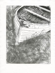 Malcolm Innes, Shetland Boat, Intaglio print on paper, 19.5x26cm,£40  