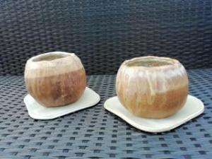 Bridget Abel, Pair of Pinch Pots with Trays, clay,  NFS 