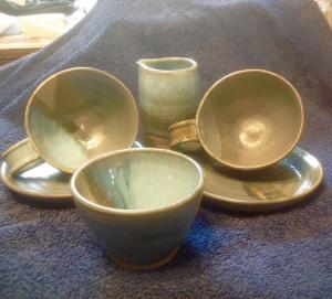 Annie Bruckner, Ceramics, Tea for Two.  Stone ware ceramic.  NFS
