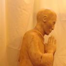 Eleanor Cadzow, Monk at Prayer  birchwood, 24cm,  NFS 
