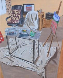 John Mole, Where I Paint, acrylic on canvas, 40x50cm, £180 