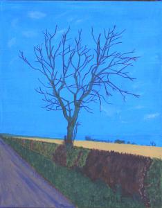 John Mole, Lockdown Tree. Acrylic on canvas.  11"x14".  £150